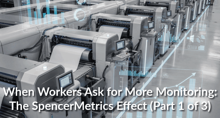 Header Image: Something unexpected is happening in manufacturing: workers are requesting more monitoring. SpencerMetrics CONNECT transforms production data from retrospective judgment into real-time support. When operators control their own performance metrics, they feel equipped rather than watched—driving sustainable improvements that originate from the floor, not management mandates.